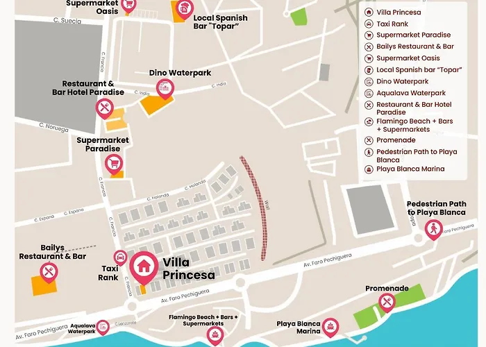 Stylish 6 Bedroom Princesa - Hot Tub - Heated Pool - Near & Waterparks * Playa Blanca (Lanzarote)